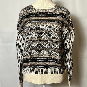 NWT Loft Outlet Fair Isle Mock Neck Sweater‎ size Medium cabincore cozy academia